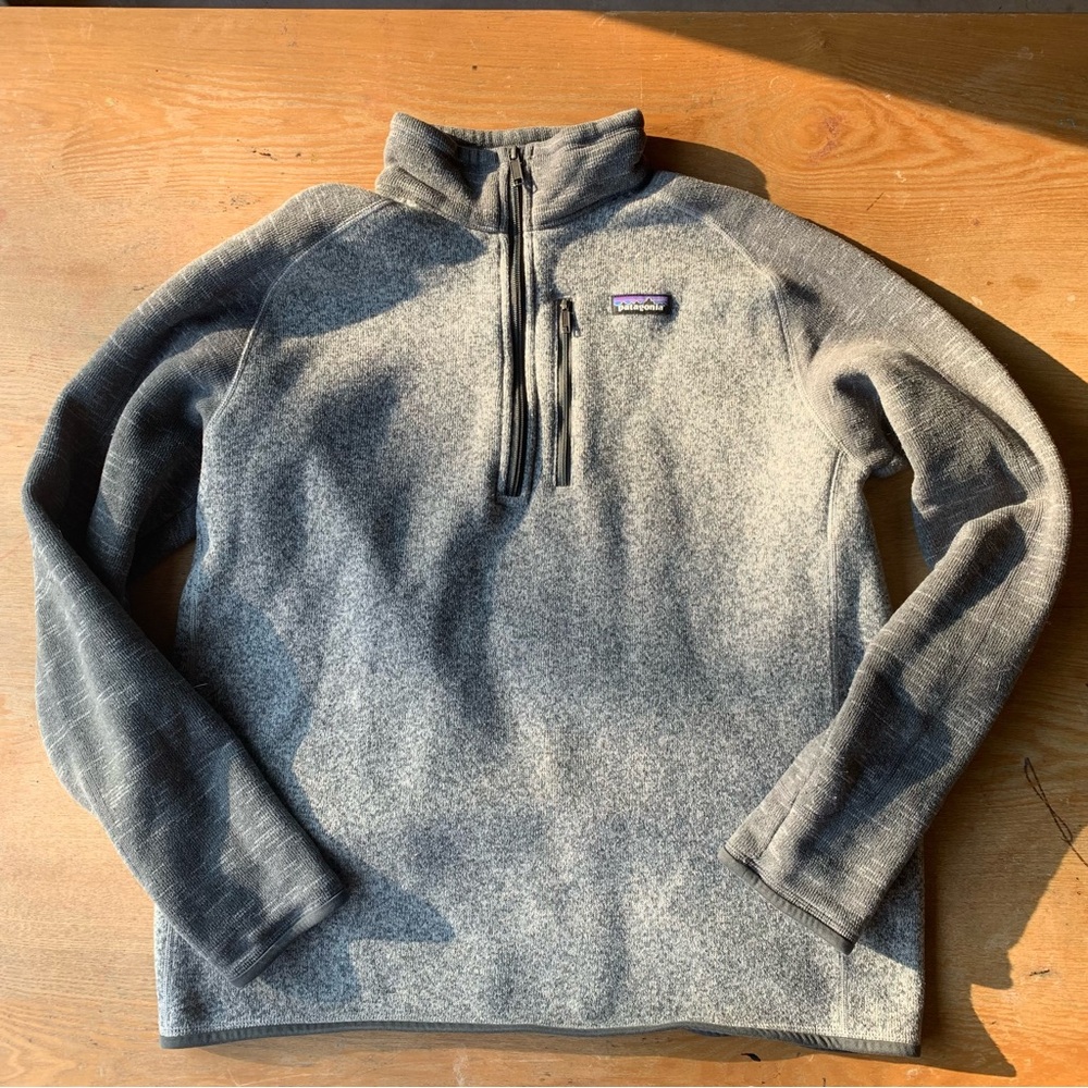 Patagonia Men's Heather Gray Zip-Up Sweater